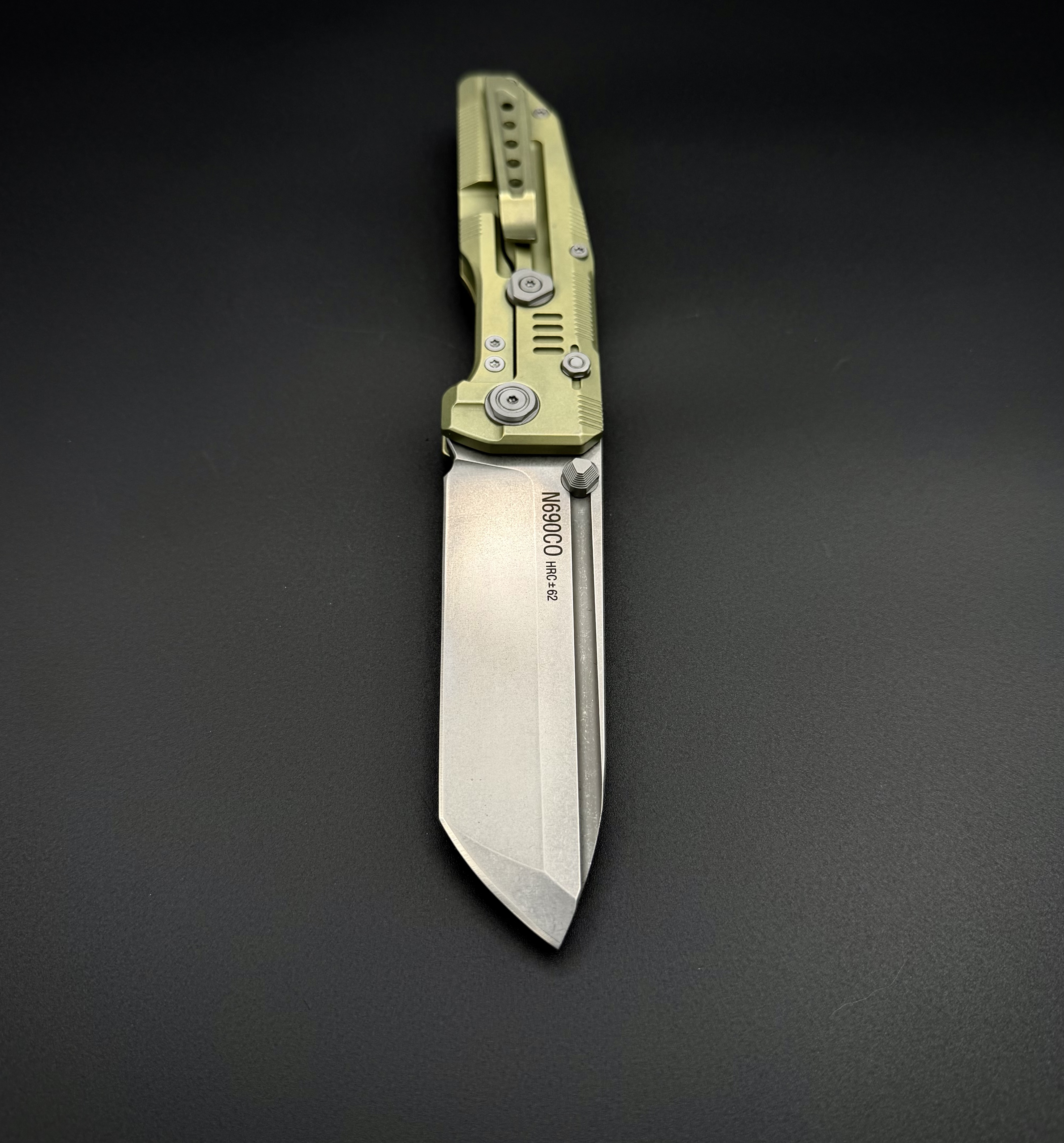 Складной тактический нож Alien n690c0 Titanium Olive Alpha Miu