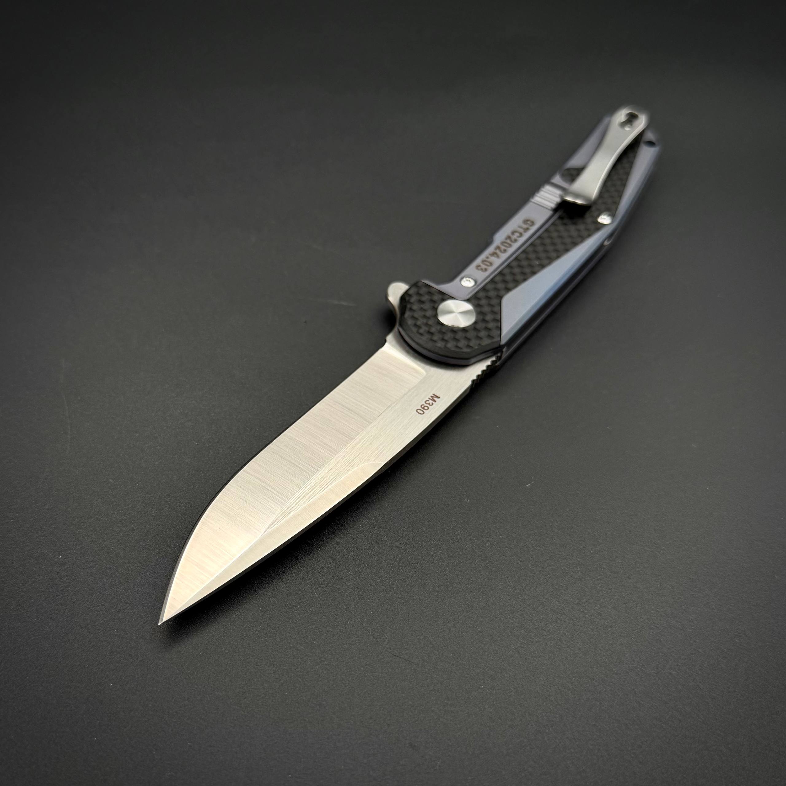 Cкладной нож Ti-Drop Blue M390 Alpha Miu