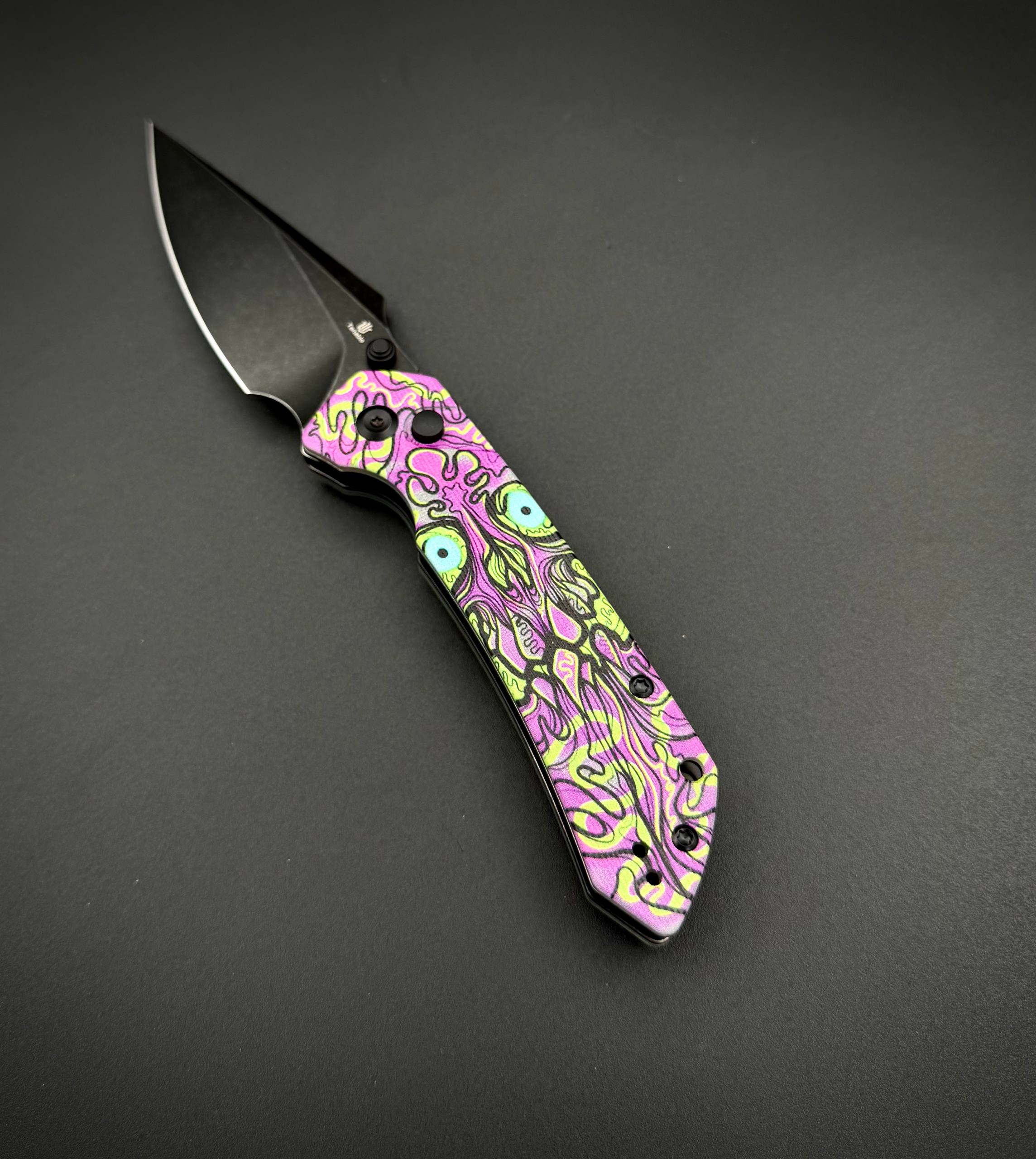 Складной нож Tenable Fenrir Blackwash 14C28N Jade G10 Purple Print