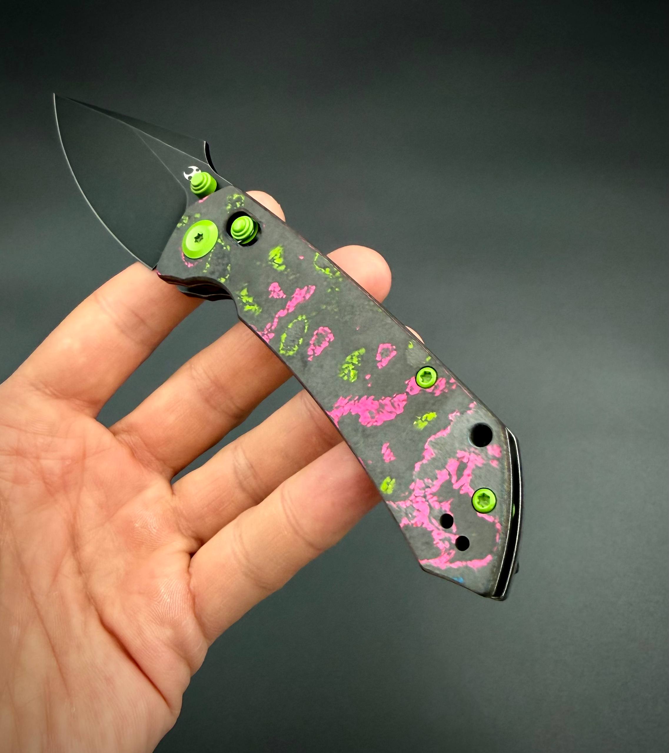 Складной нож Kansept Fenrir Black Stowashed CPM S35VN 80S Camo Carbon Fiber