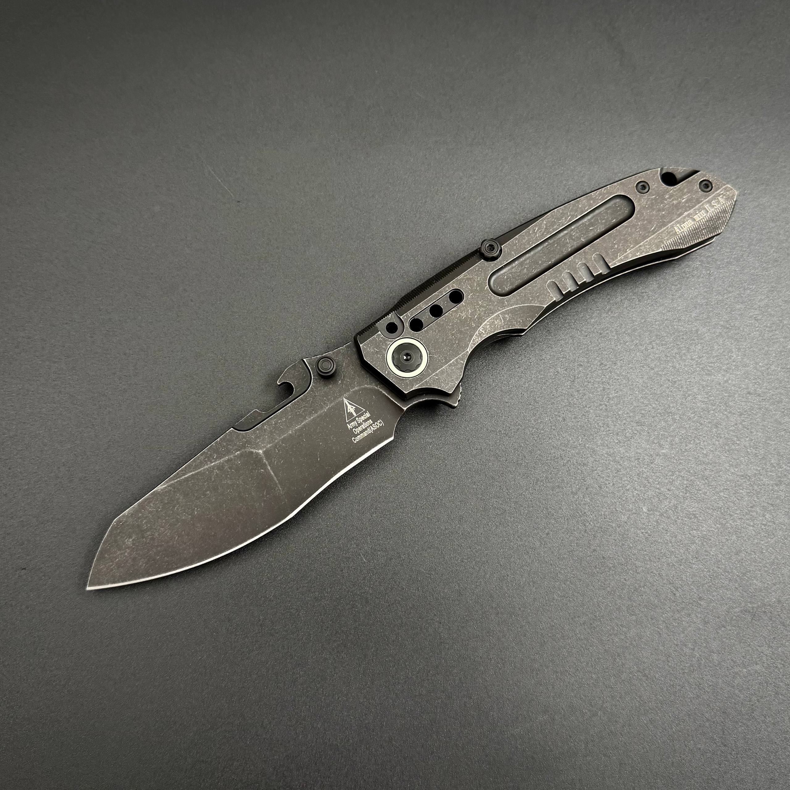 Складной тактический нож Martian n690co Titanium Black Alpha Miu