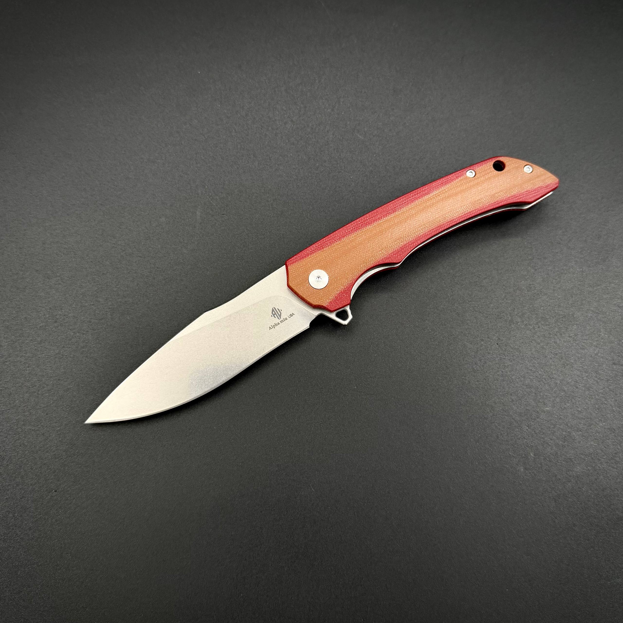 Складной нож Abyss-L n690co G10 Brown Red Alpha Miu