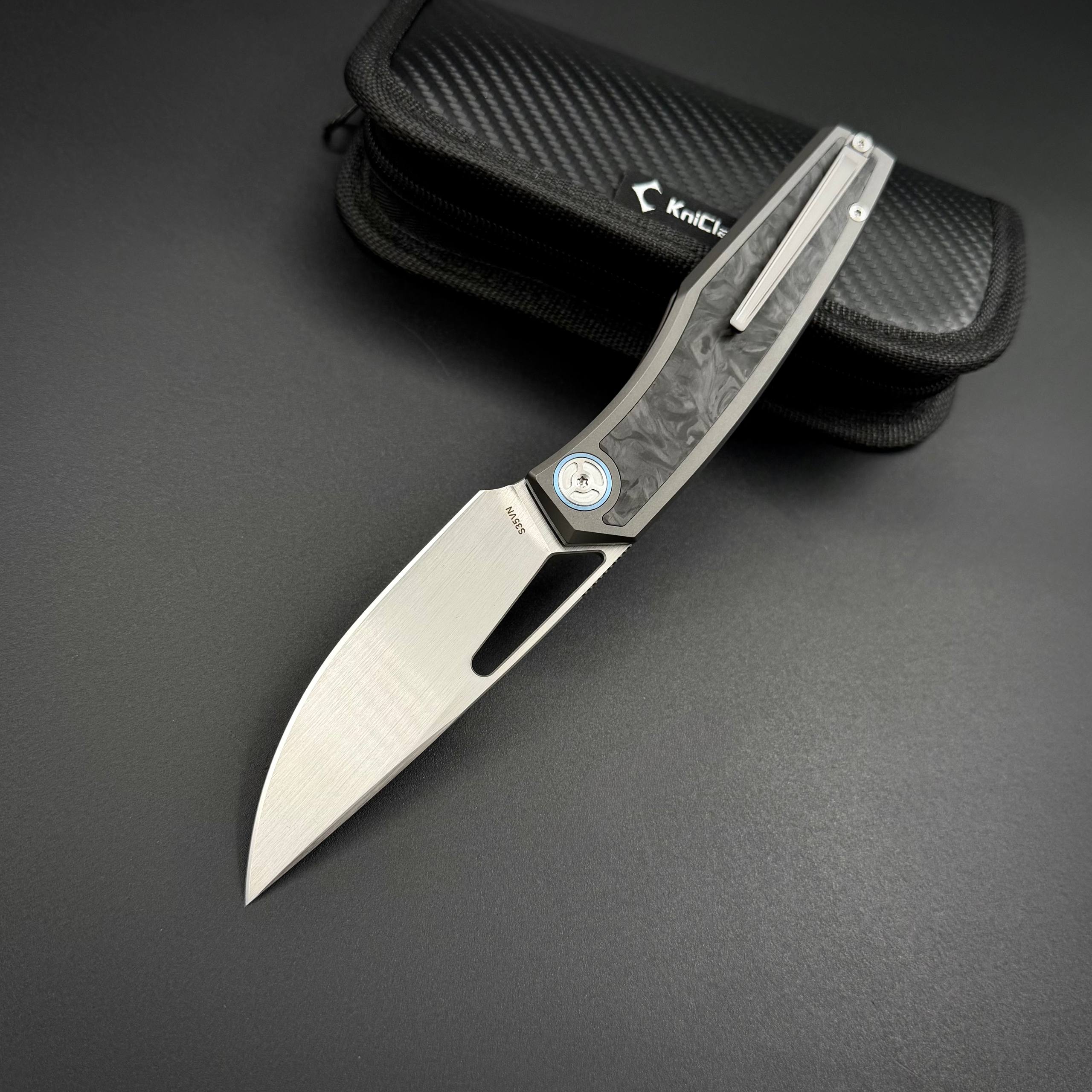 Складной нож Mowell CPM S35VN Black Carbon Fiber Titanium