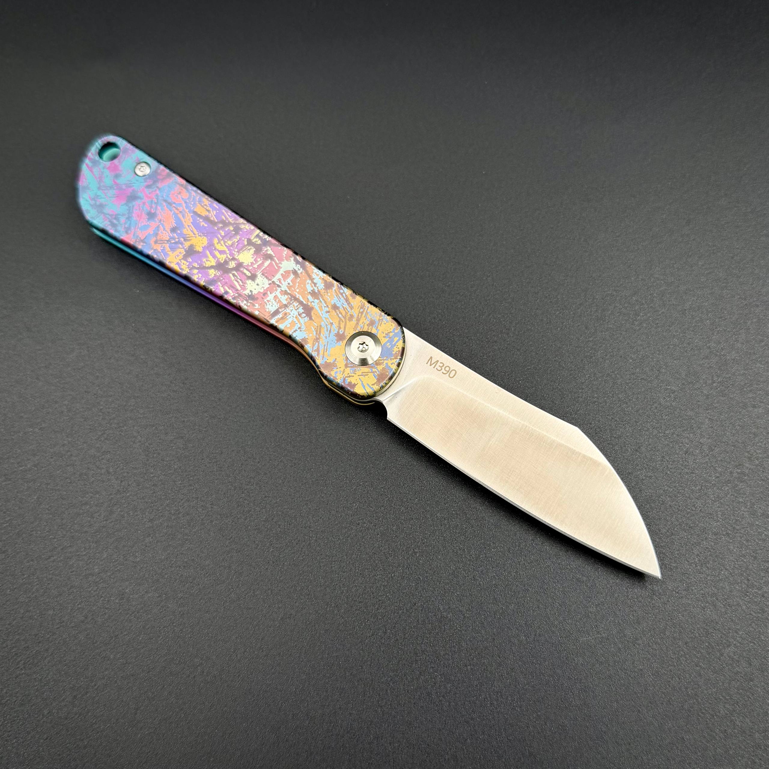 Складной нож REI M390 Yellow Pink Titanium Alpha Miu