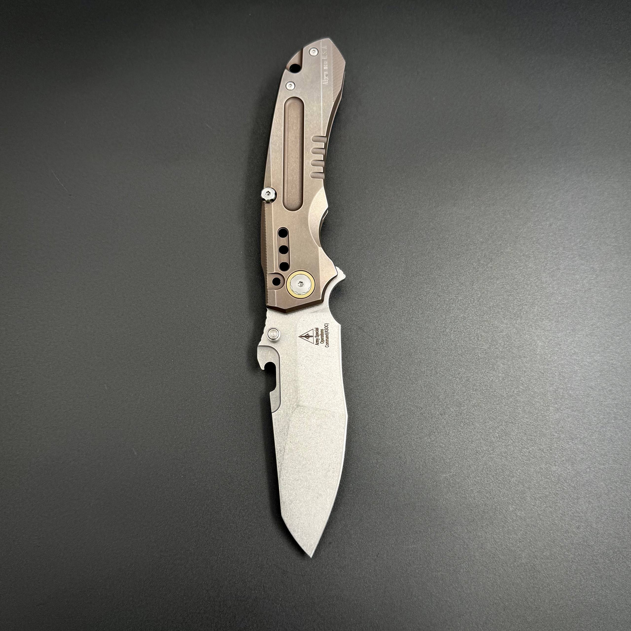 Складной тактический нож Martian n690co Titanium Bronze Alpha Miu