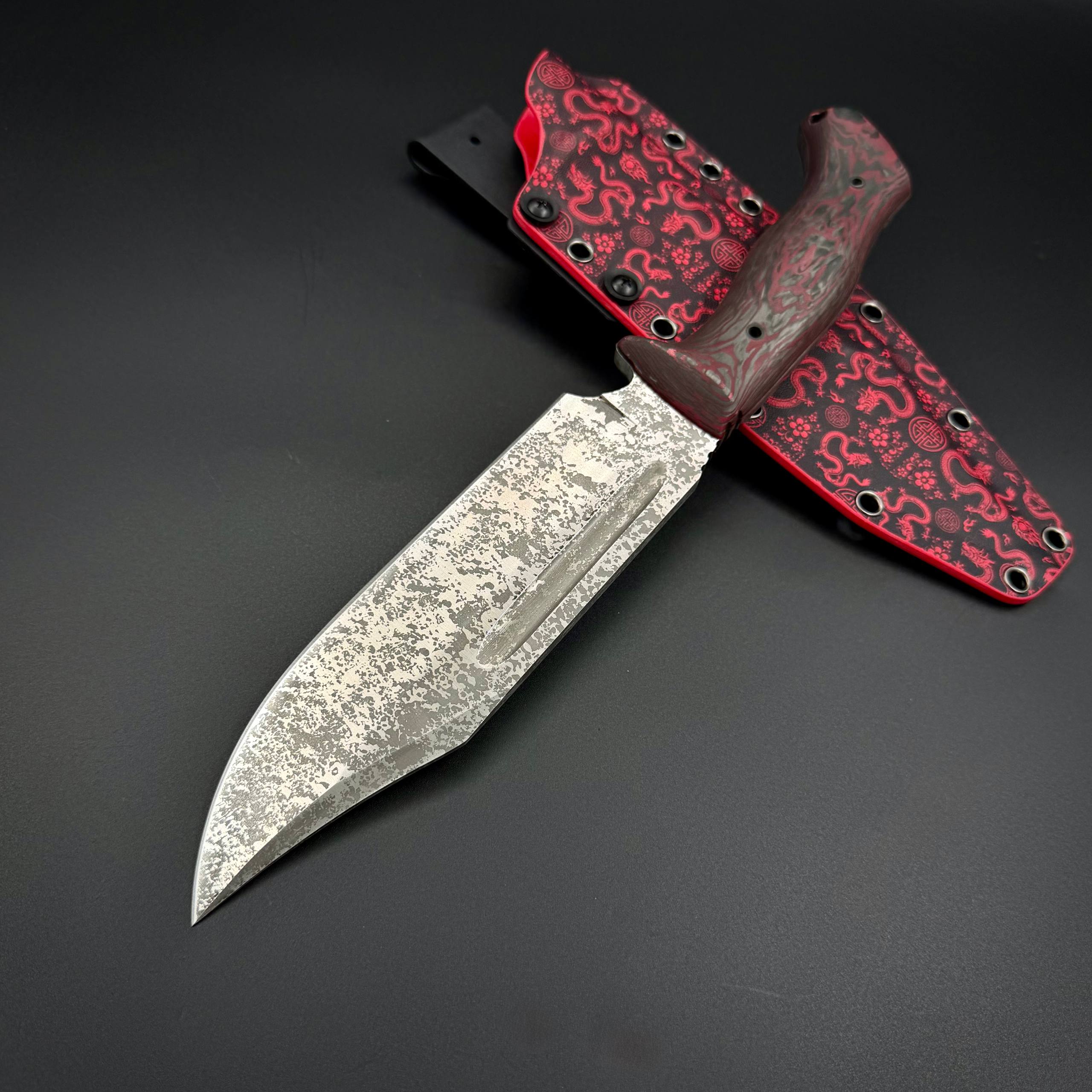 Нож ручной работы Ахиллес 2.0 Red Dragon Custom Max Knives