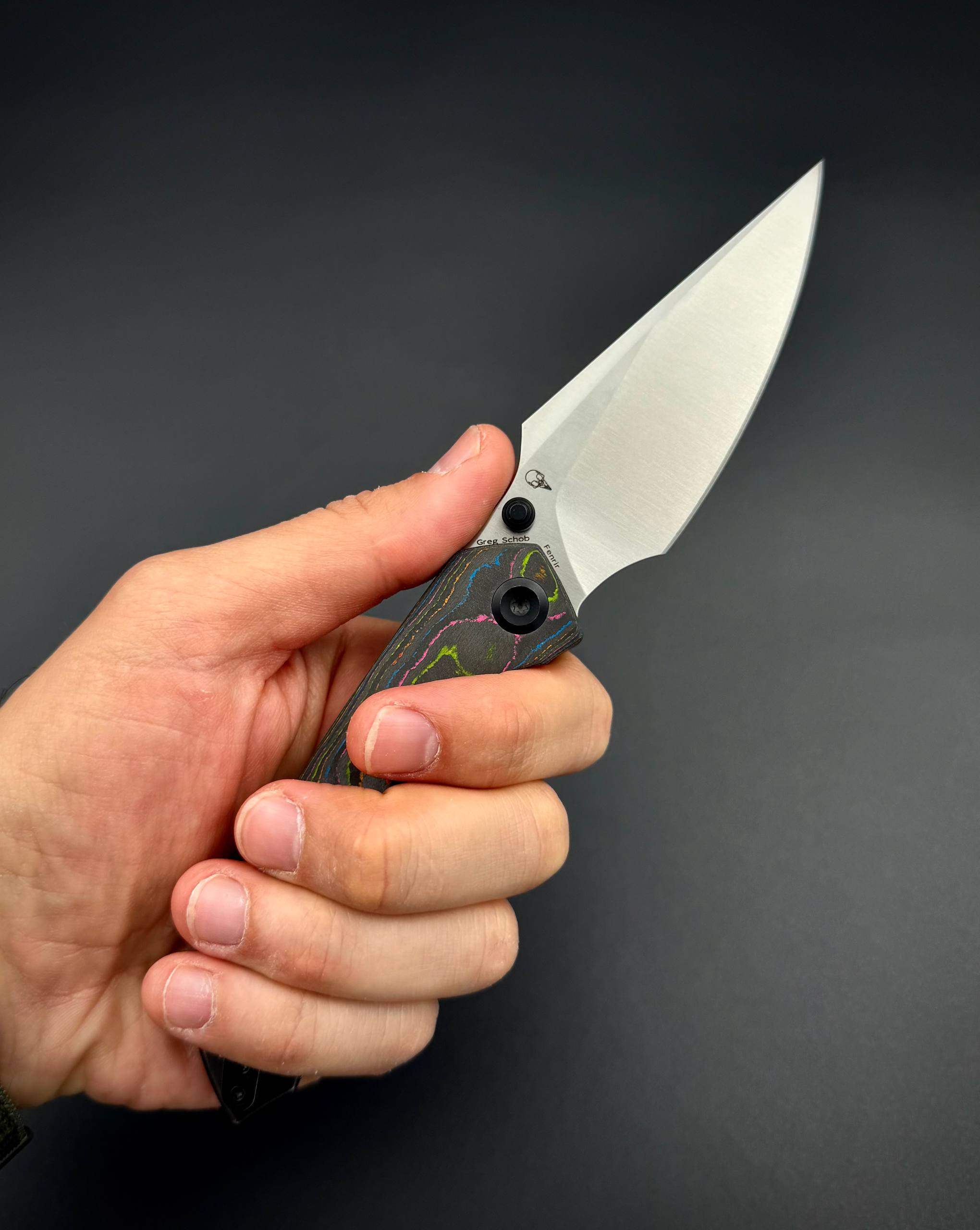 Складной нож Kansept Fenrir Satin CPM s35vn Blackwash Titanium 80s Carbon