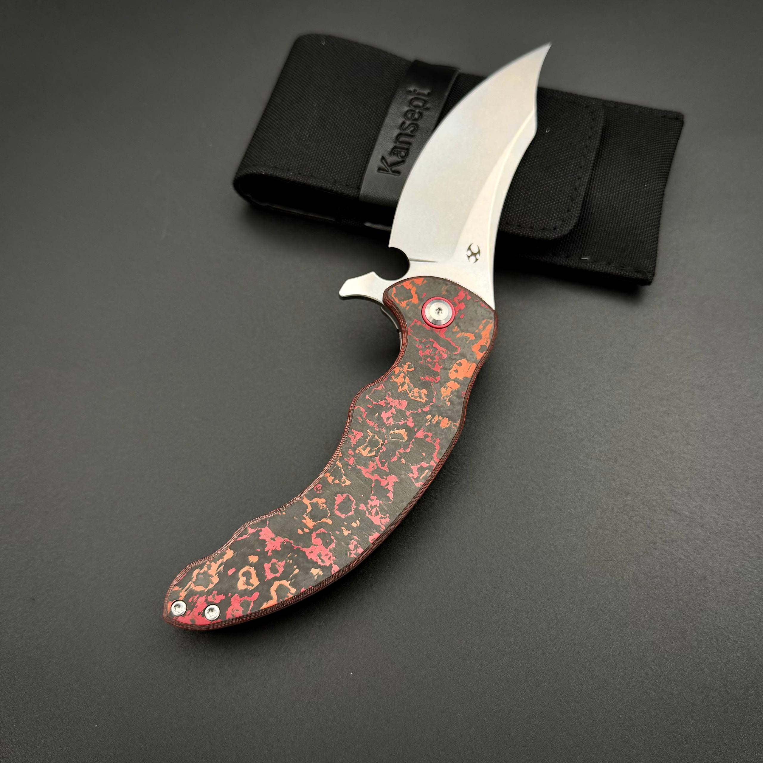 Складной нож Gilgamesh Kansept CPM S35VN MarsValley FatCarbon Fiber, Beat Blasted Titanium