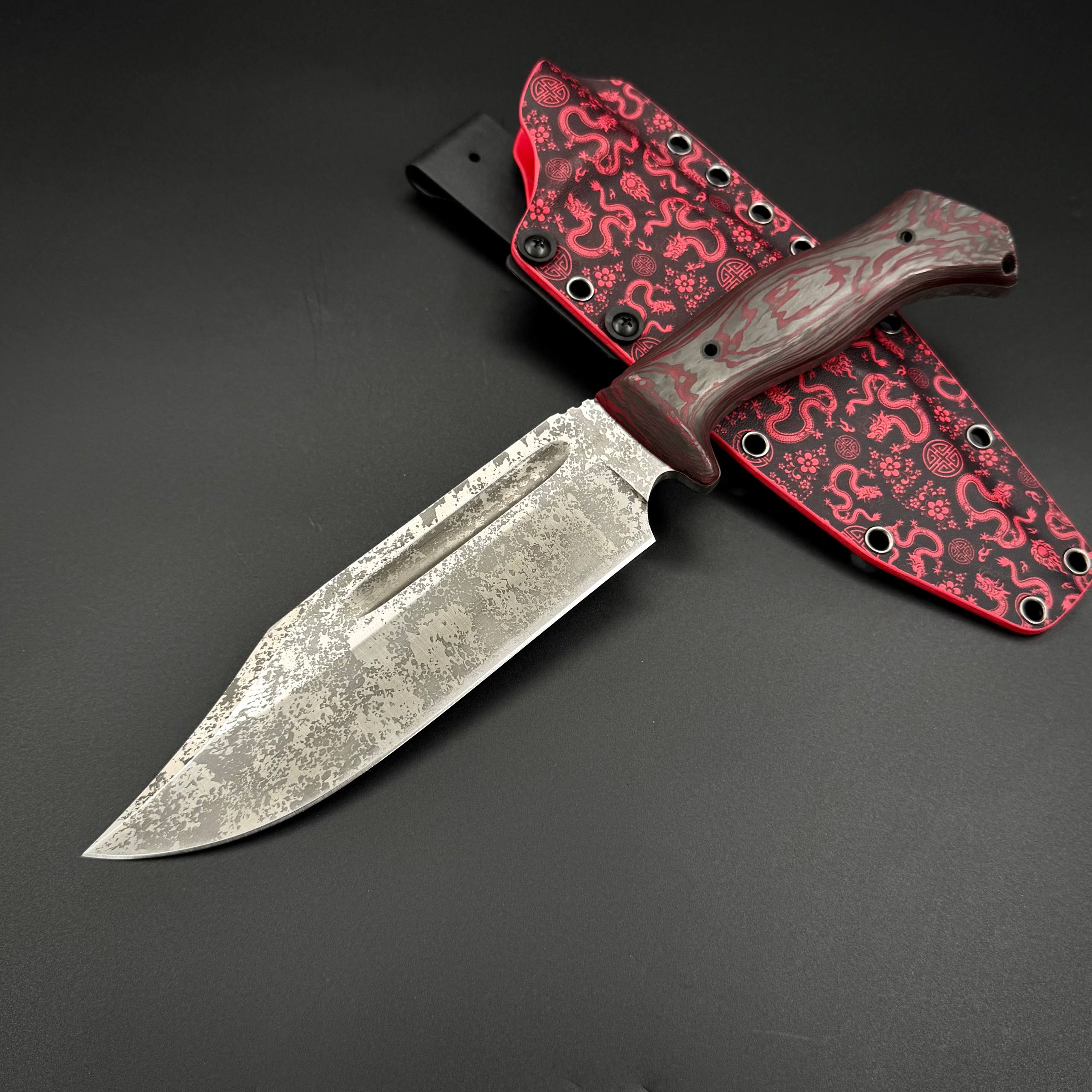Нож ручной работы Ахиллес 2.0 Red Dragon Custom Max Knives