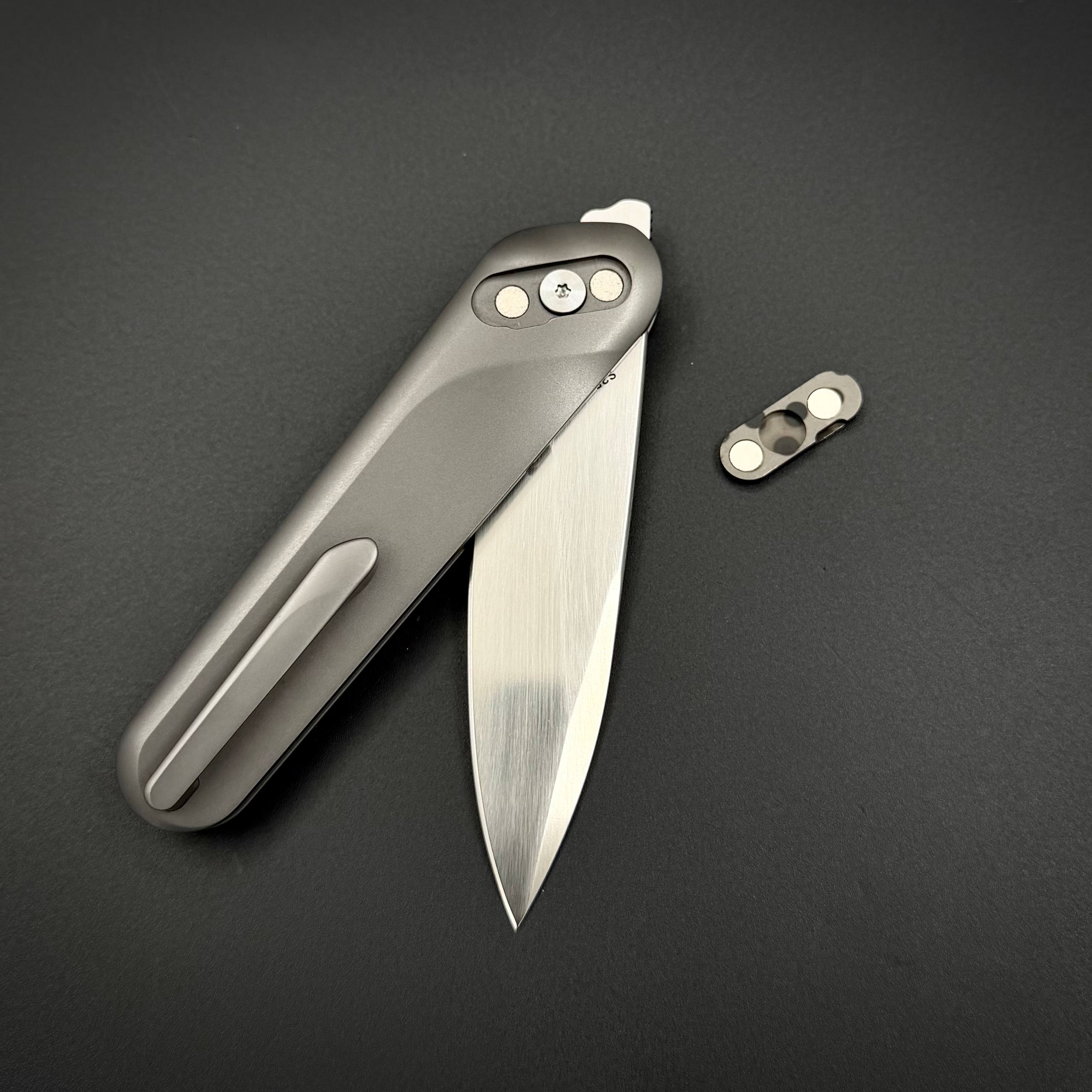 Складной нож Kniclad Ginren CPM S35VN Satin Dark Gray Titanium