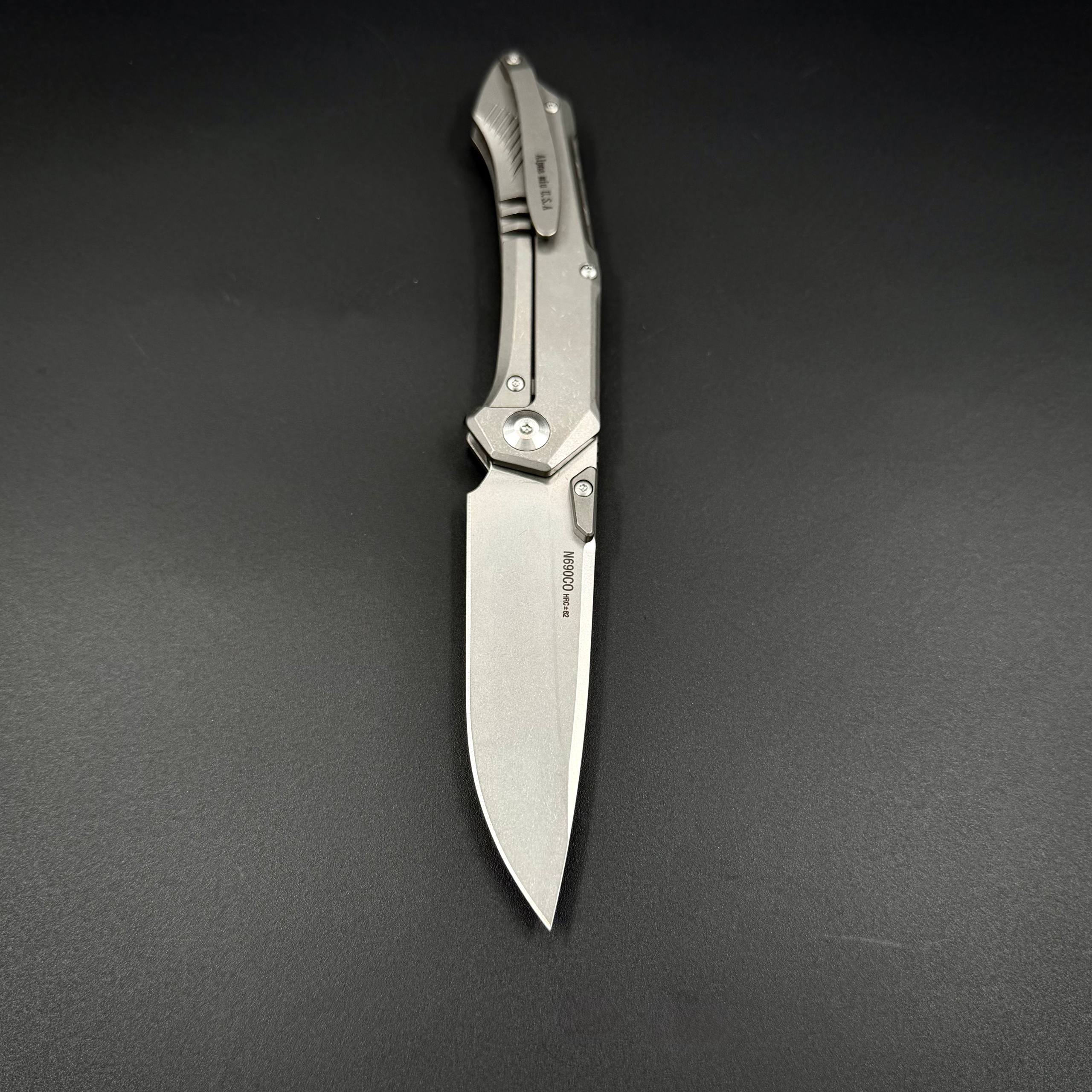 Складной нож Vigil n690co Titanium Carbon Fiber T108 Red Alpha Miu
