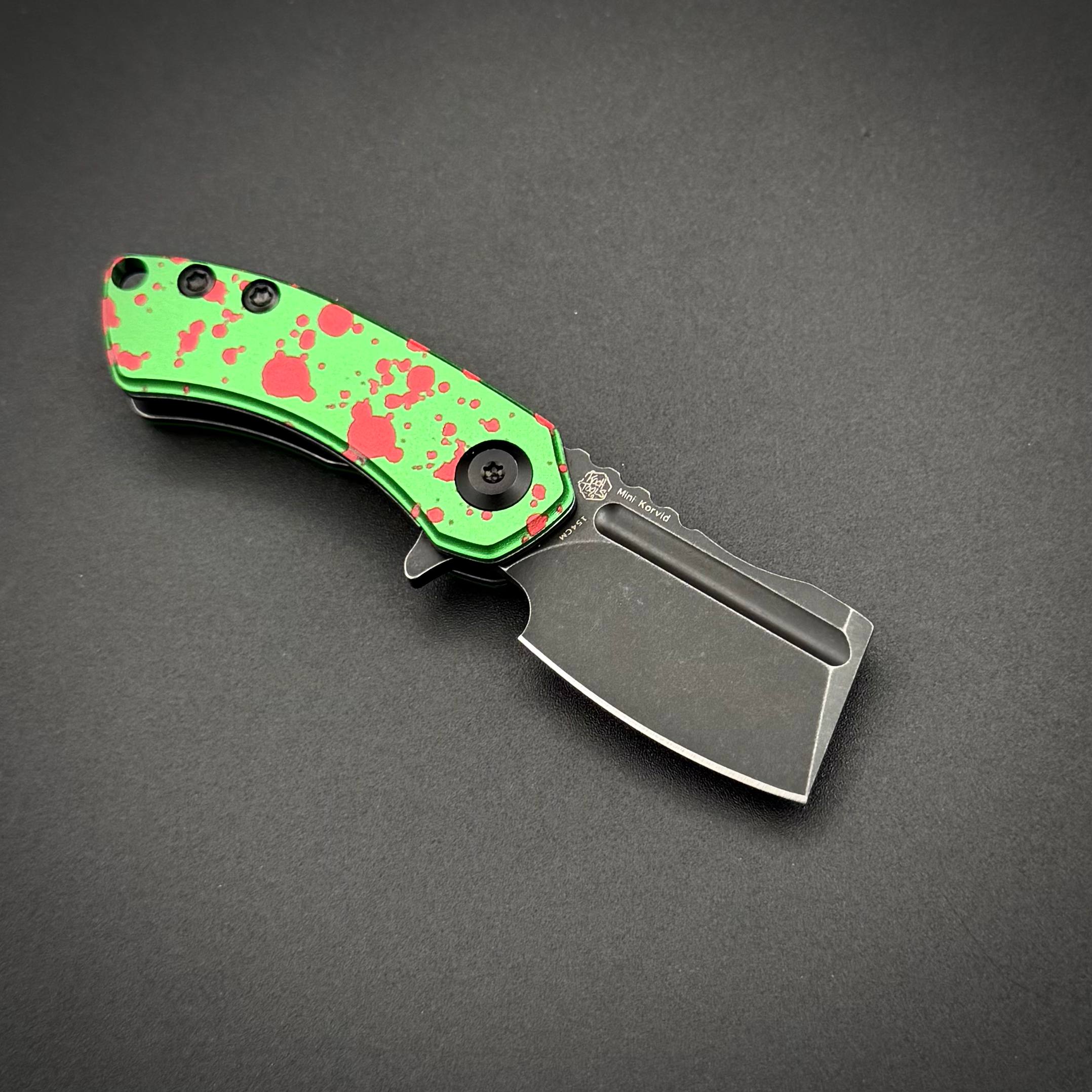 Складной нож Mini Korvid Kansept 154CM Zombie Green Anodized Alumimium