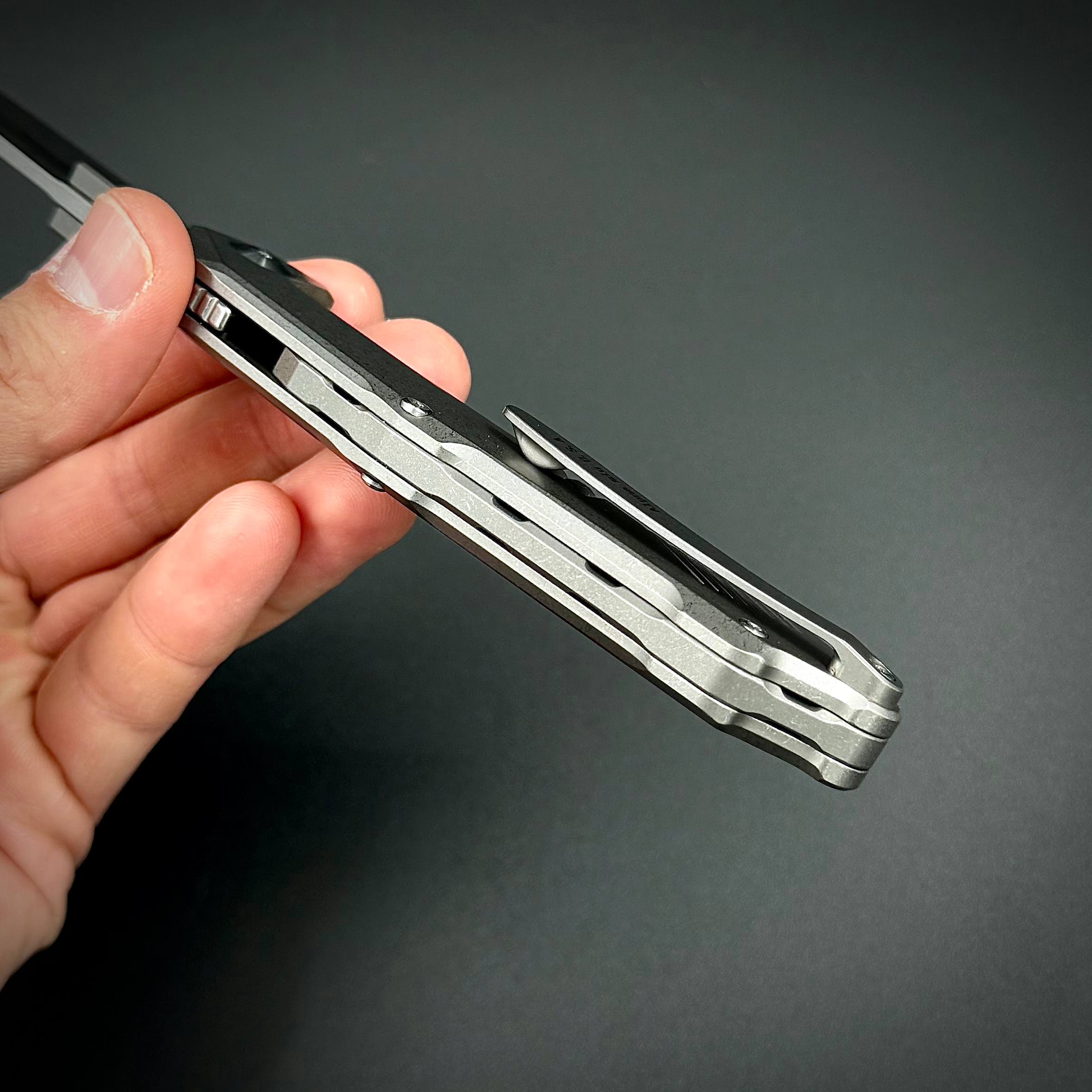 Складной нож Vigil n690co Titanium Carbon Fiber T108 Blue Alpha Miu