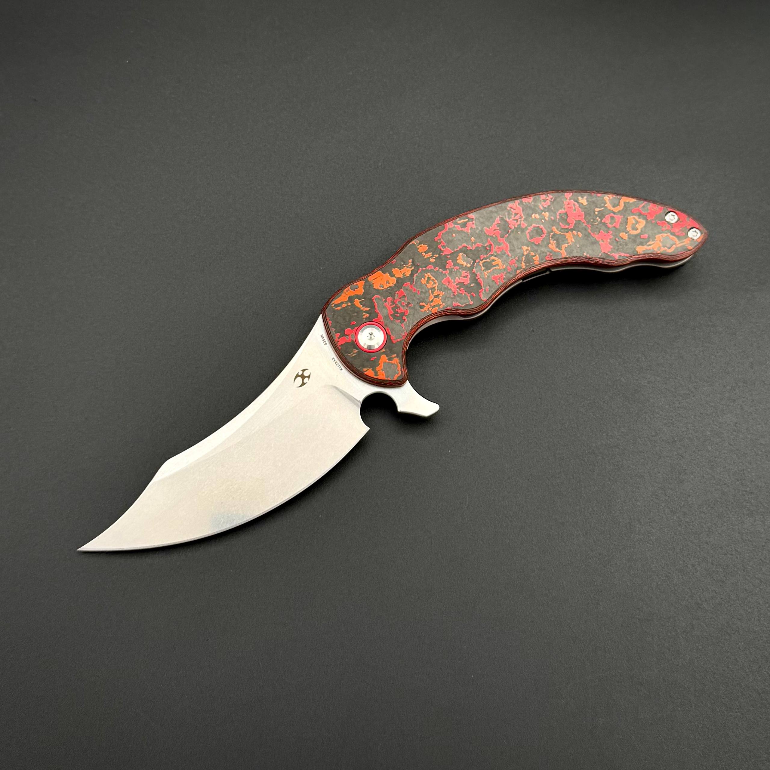 Складной нож Gilgamesh Kansept CPM S35VN MarsValley FatCarbon Fiber, Beat Blasted Titanium