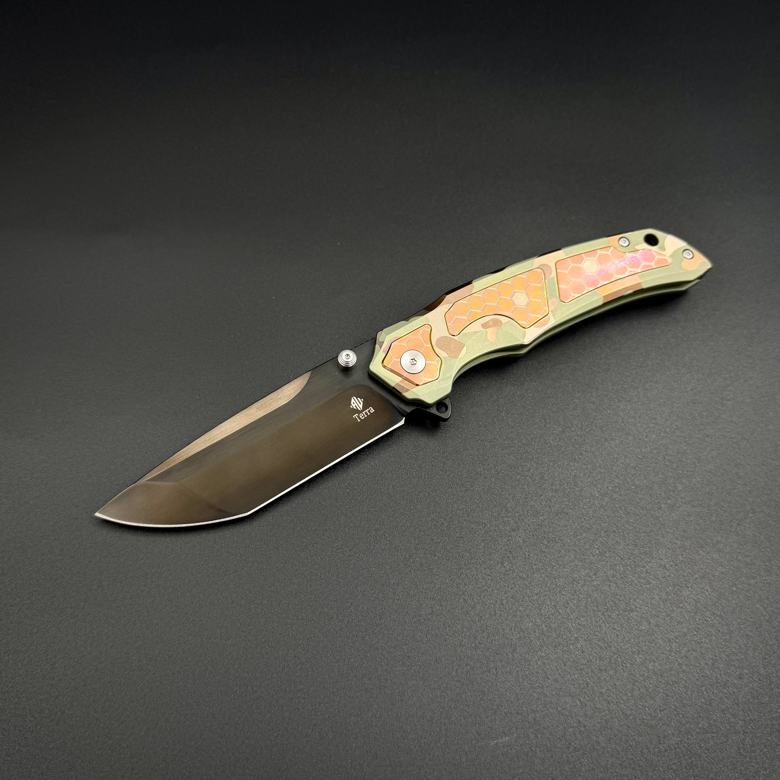 Складной нож REX N690CO Titanium Brown Alpha Miu