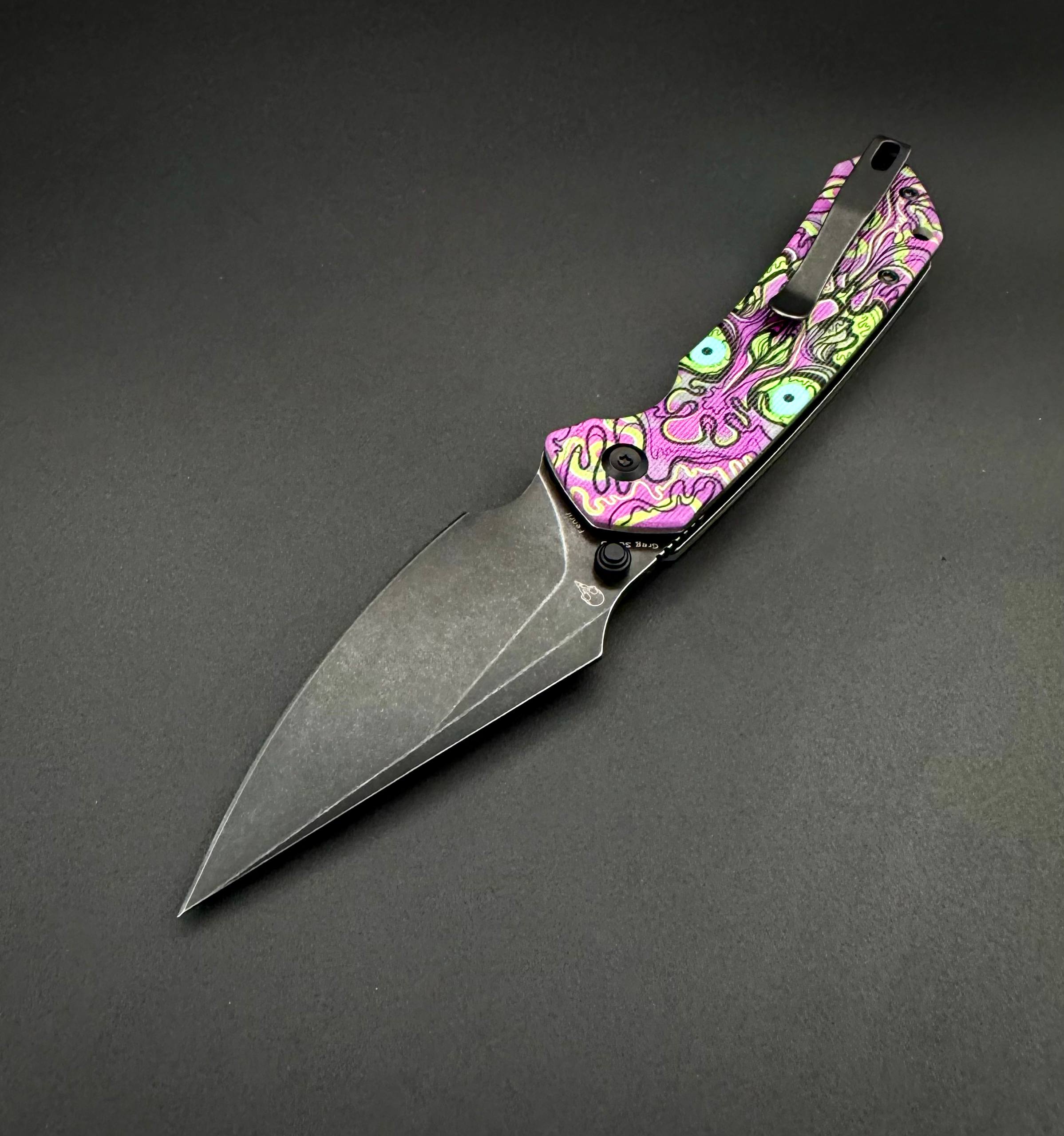 Складной нож Tenable Fenrir Blackwash 14C28N Jade G10 Purple Print