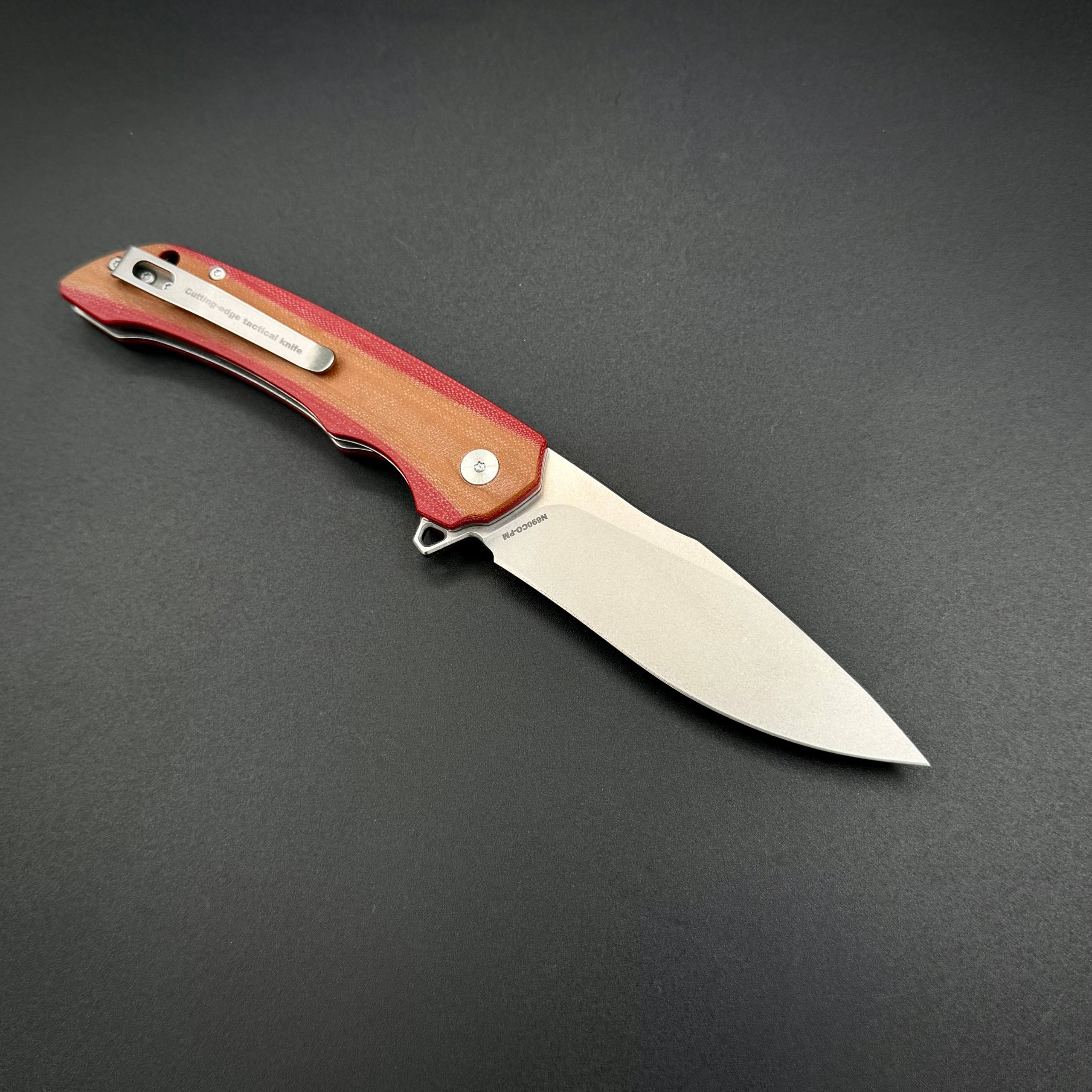 Складной нож Abyss-L n690co G10 Brown Red Alpha Miu