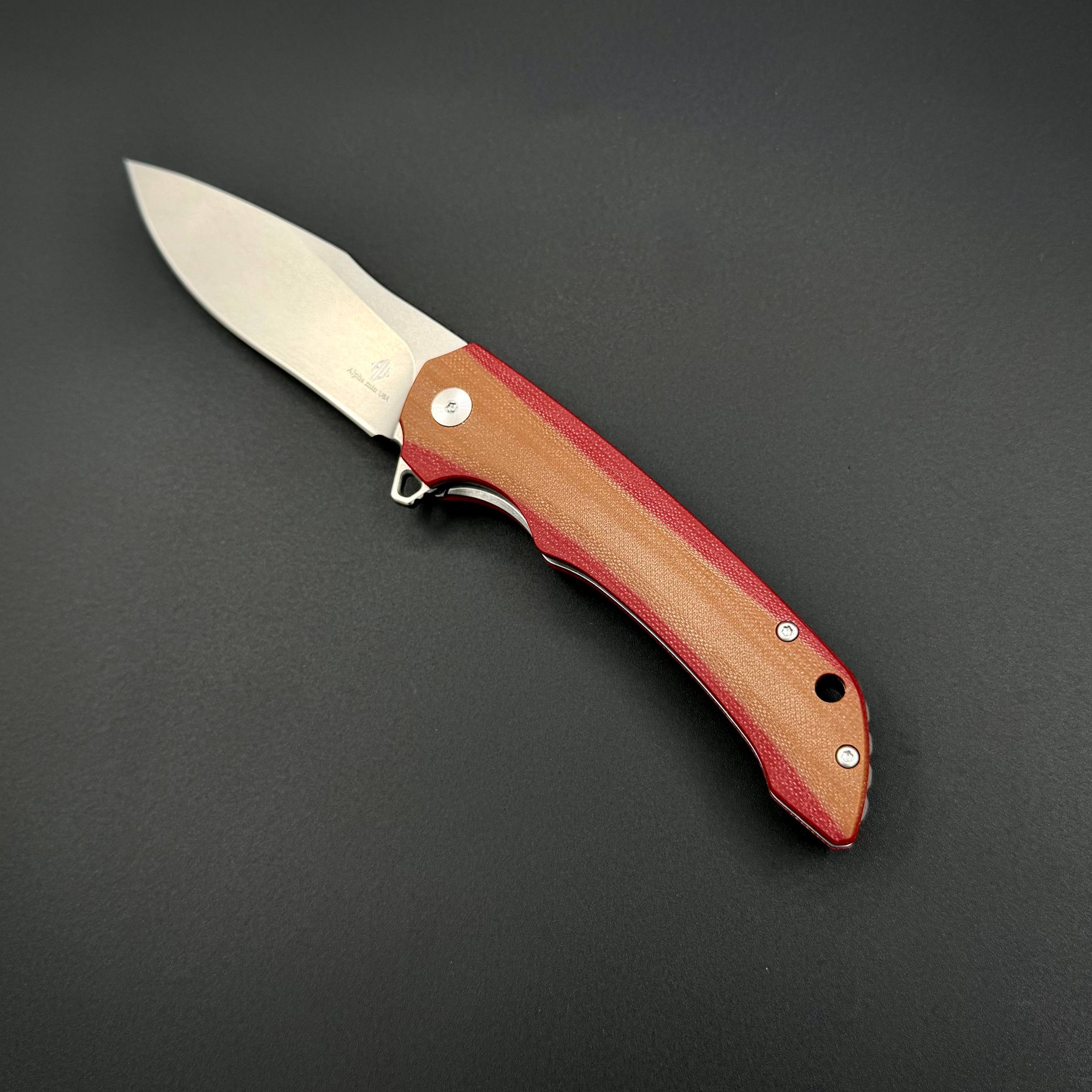 Складной нож Abyss-L n690co G10 Brown Red Alpha Miu