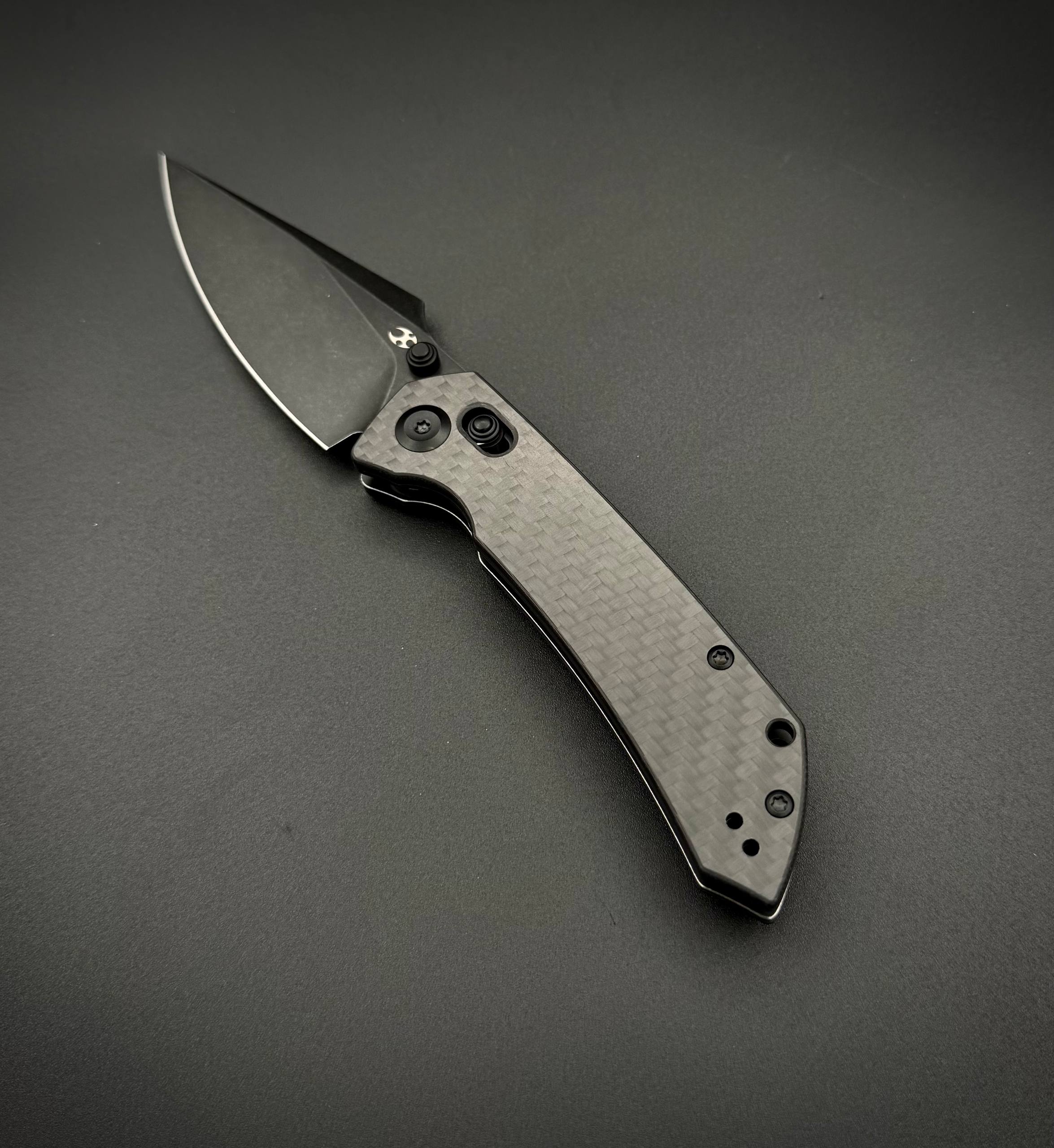 Kansept Fenrir Black Stonewashed CPM S35VN, Twill Carbon