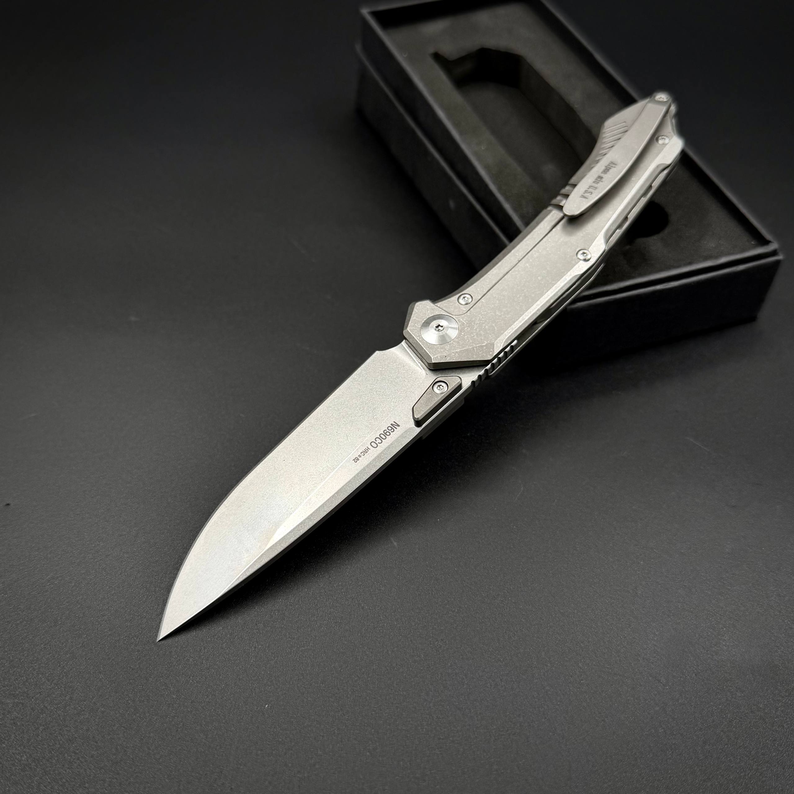 Складной нож Vigil n690co Titanium Carbon Fiber T108 Yellow Alpha Miu