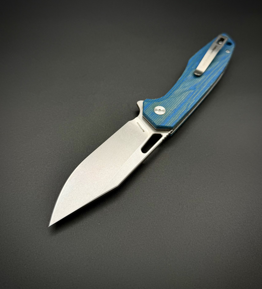 Складной нож AFG Bowie Blue n690co g10 Alpha Miu