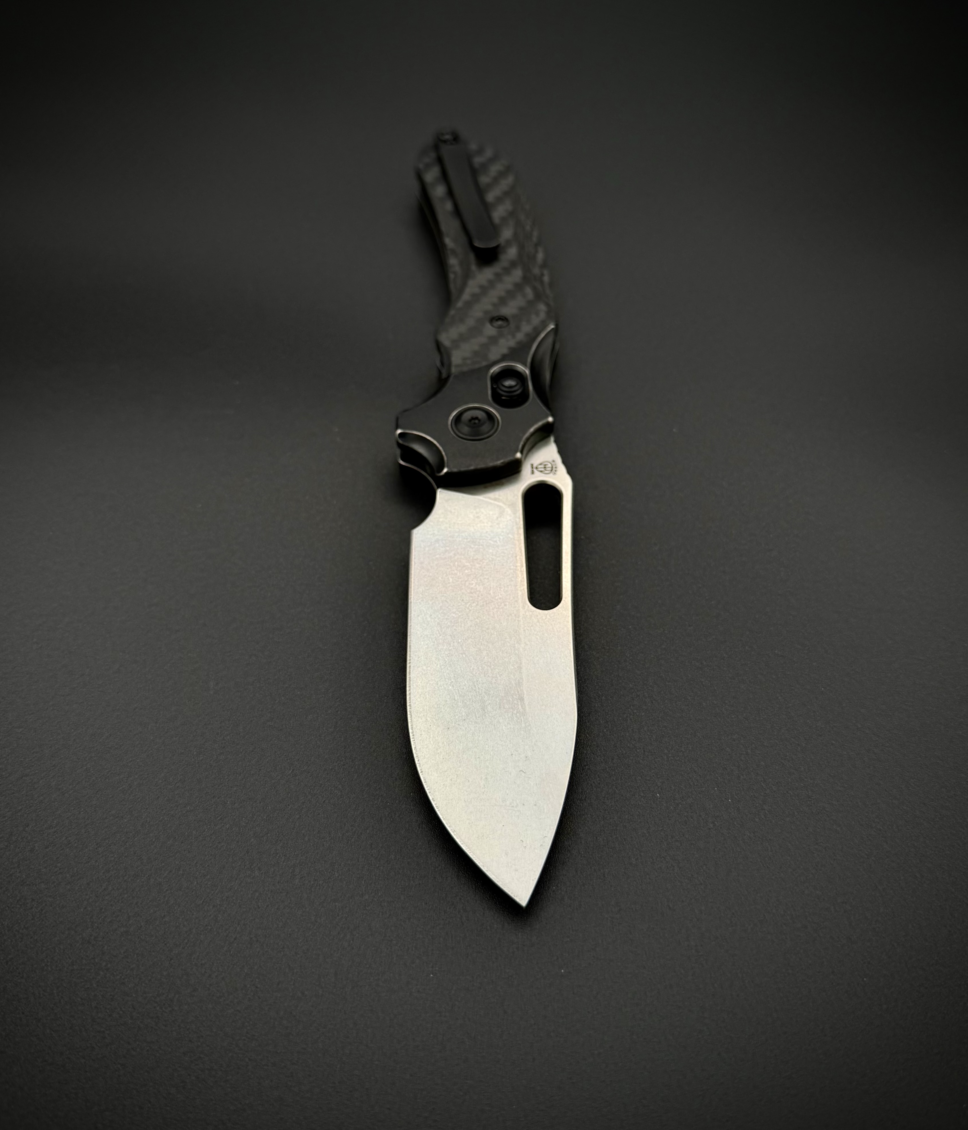 Складной нож Kansept Quasar stonewash сталь CPM-20CV, рукоять Blackwash Titanium/Carbon Fiber