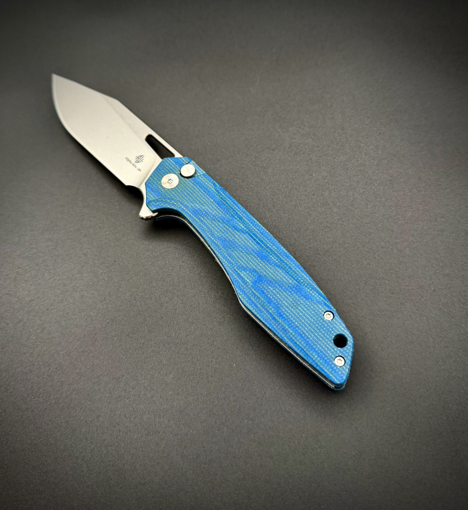 Складной нож AFG Bowie Blue n690co g10 Alpha Miu