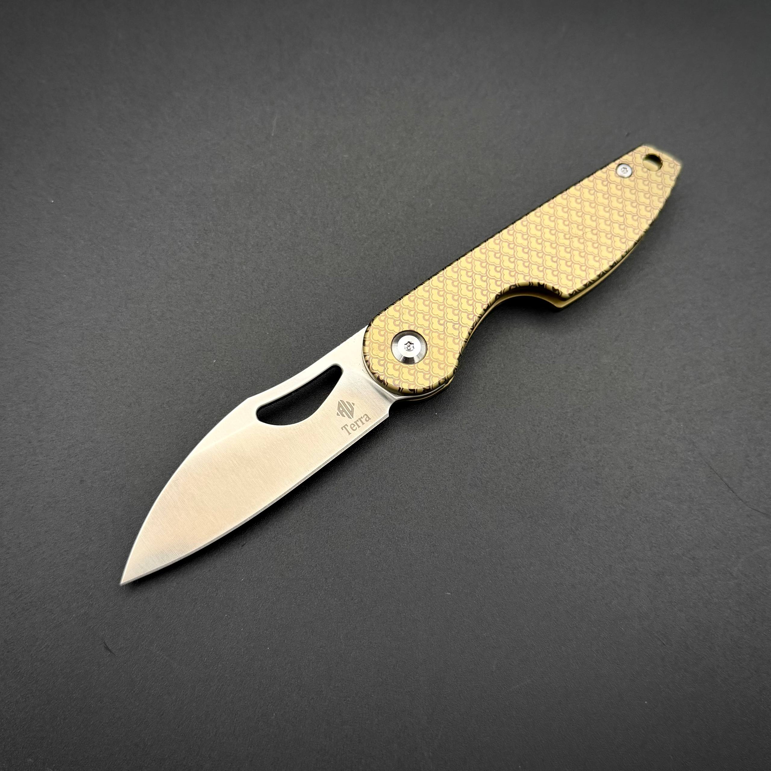 Складной нож ARC Gold M390 Titanium Detent Lock Terra Series