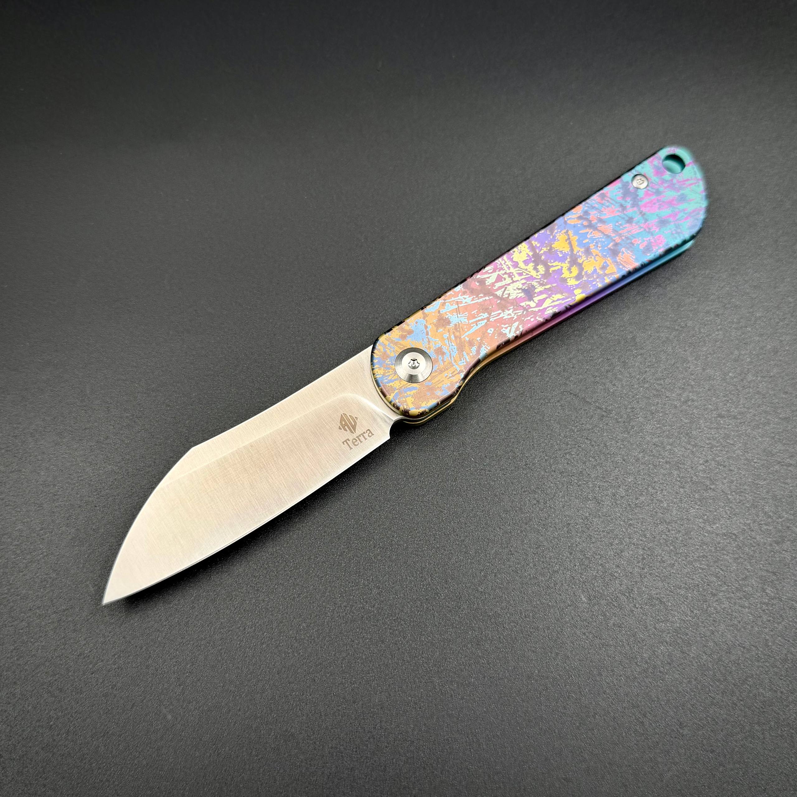 Складной нож REI M390 Yellow Pink Titanium Alpha Miu