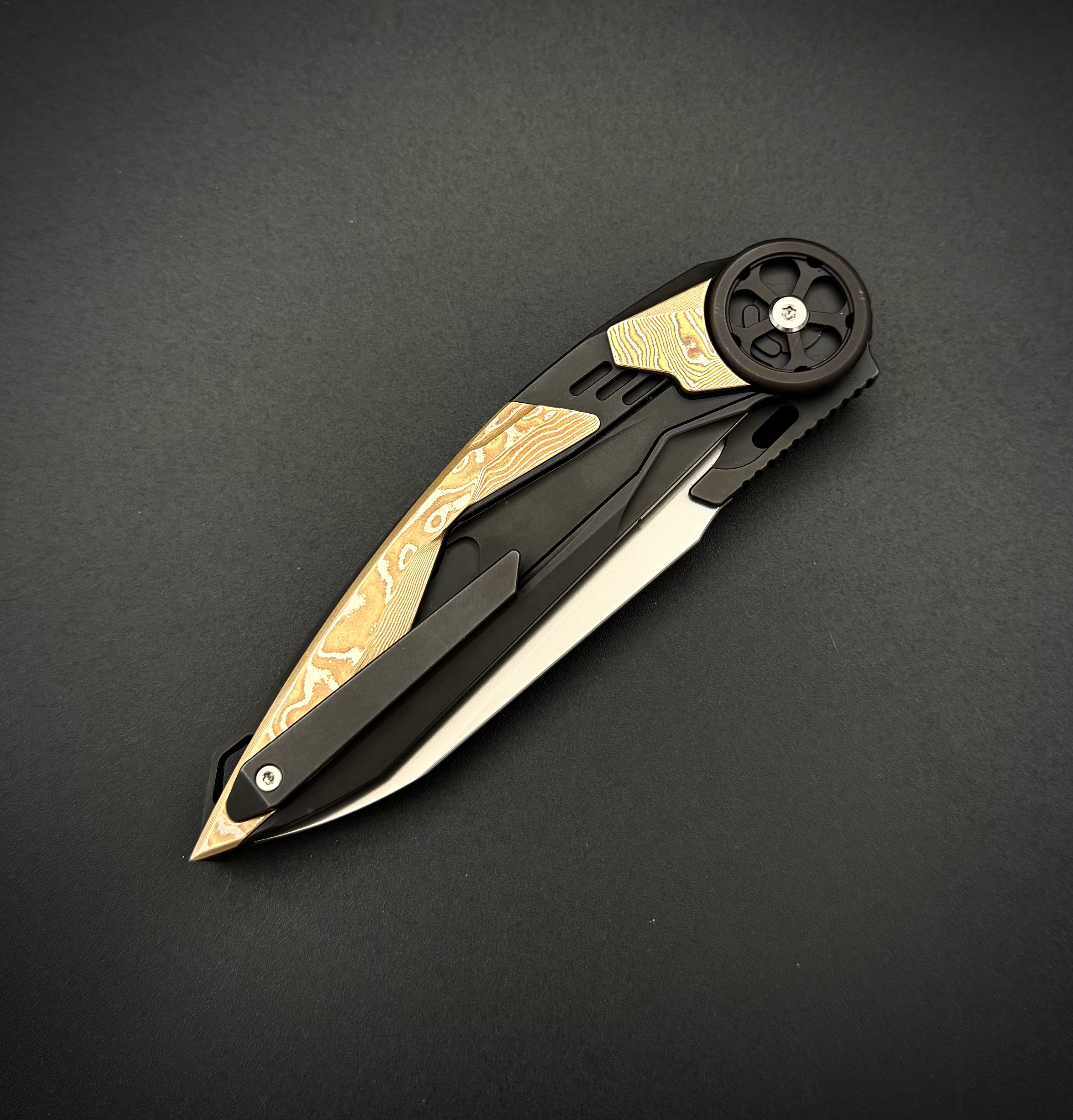 Складной нож Itrion AY-T-24046 Timascus Gold CPM S125V