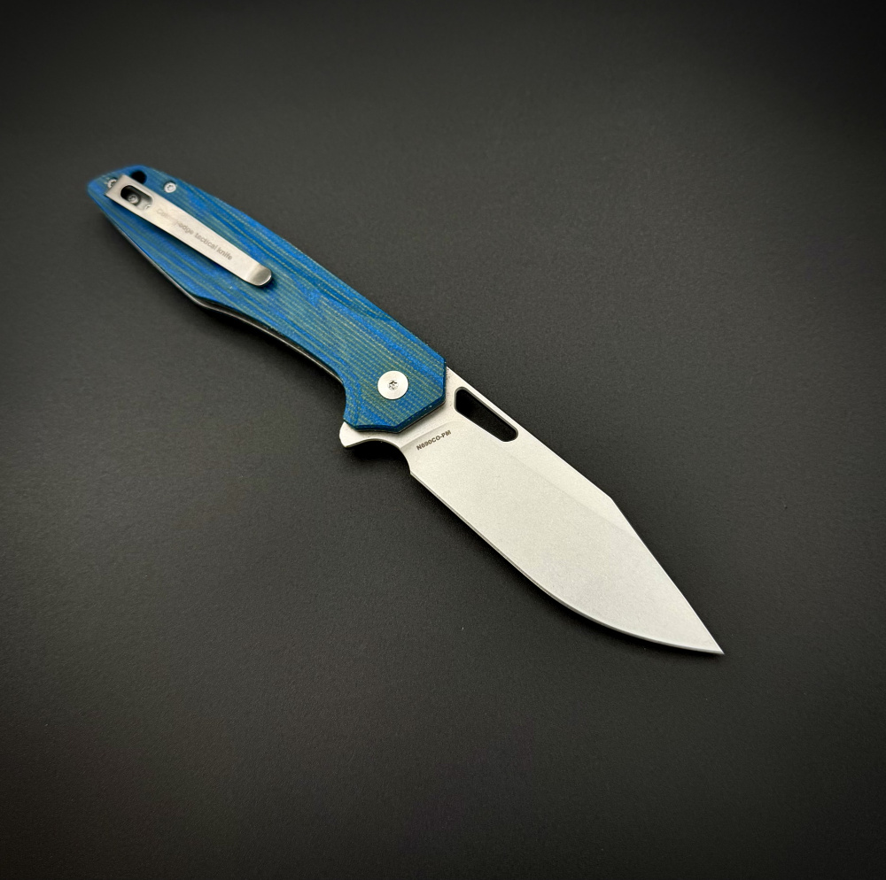 Складной нож AFG Bowie Blue n690co g10 Alpha Miu