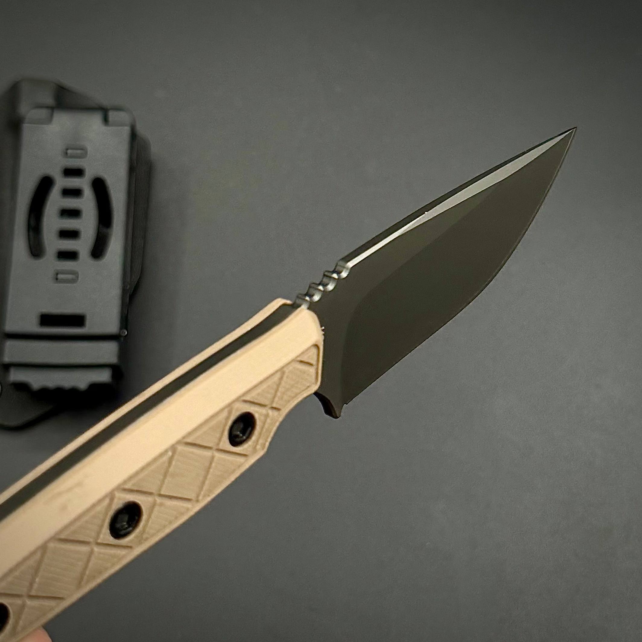 Нож скиннер HX OUTDOORS MAVERICK Sandvik 14C28N G10 Biege