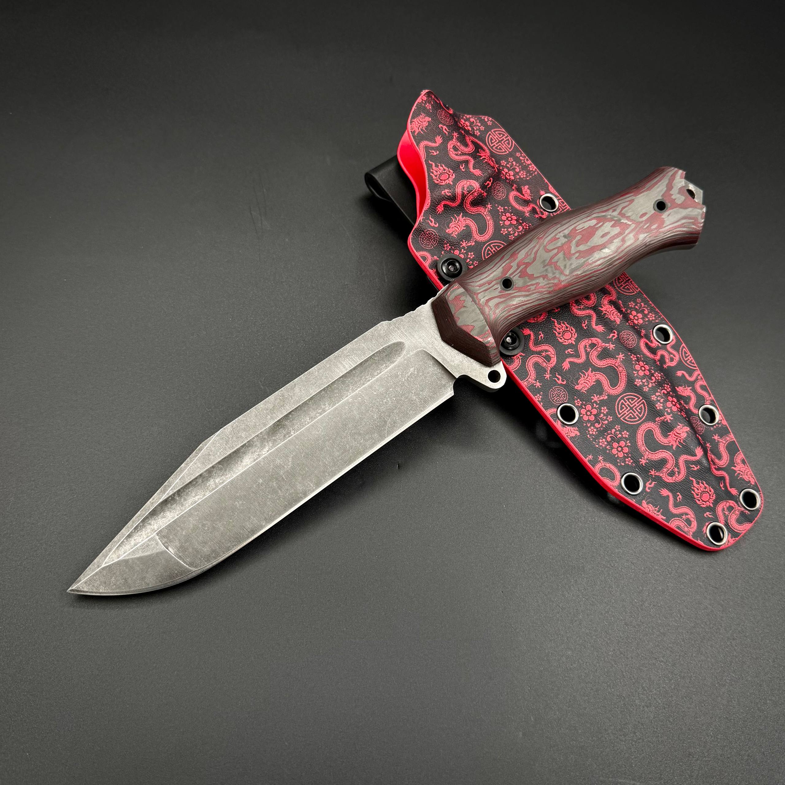Тактический нож ручной работы Ksifos Red Dragon Max Knives