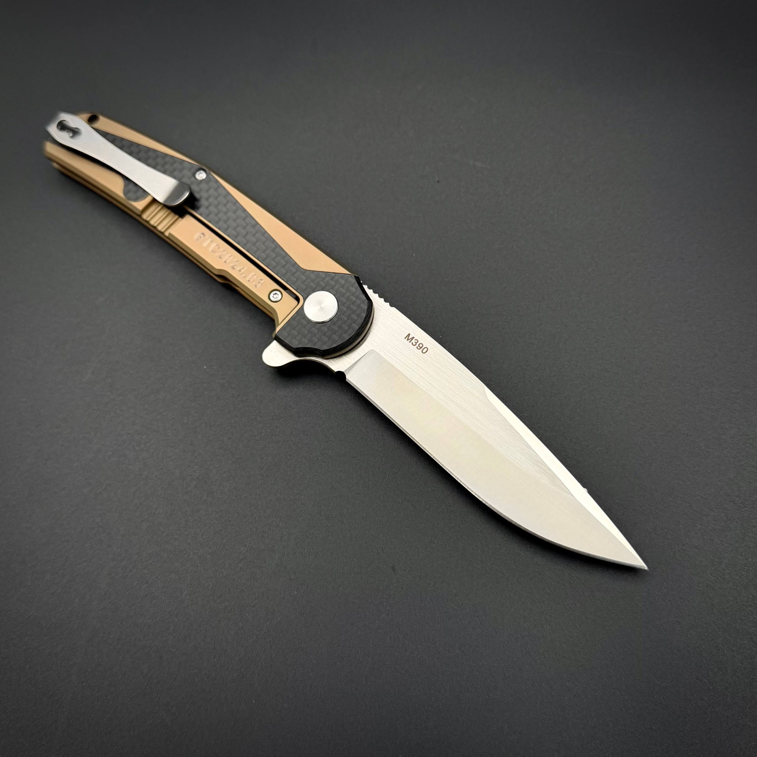 Нож складной Ti-Drop Gold M390 Alpha Miu