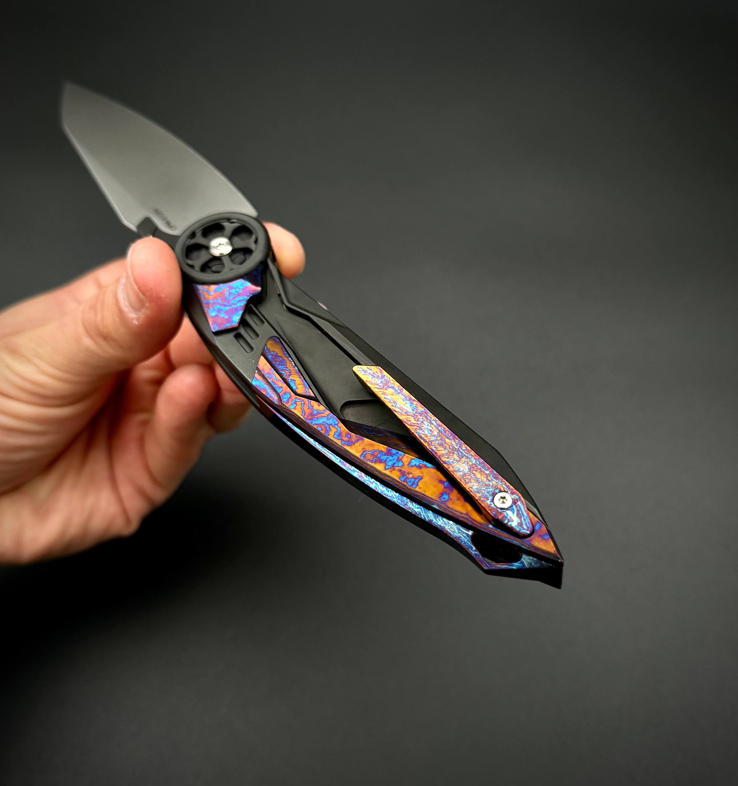 Складной нож Itrion AY-T-24046 Timascus Black CPM S125V