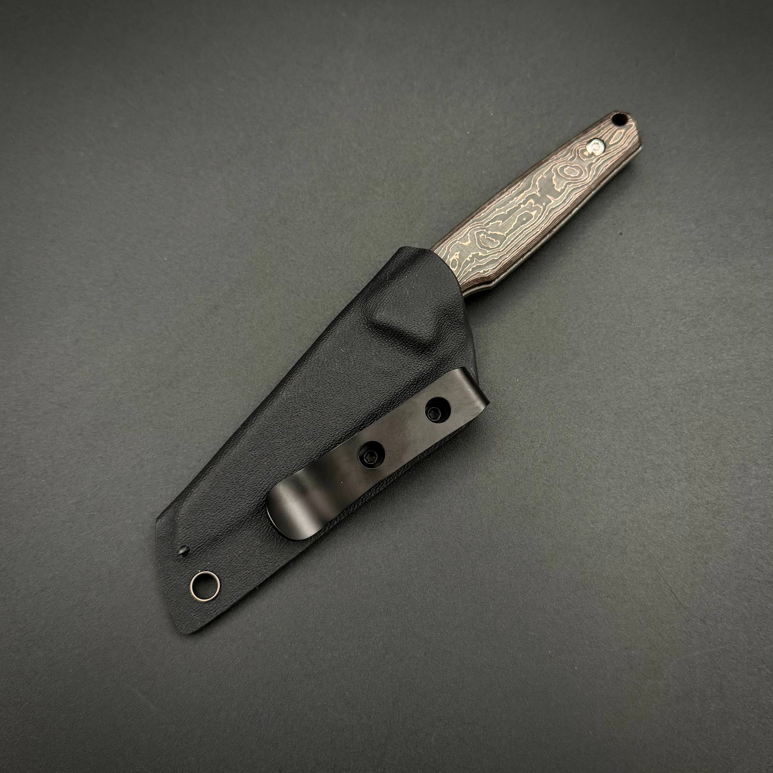 Нож Kansept Parr Damascus, Copper Carbon Fiber