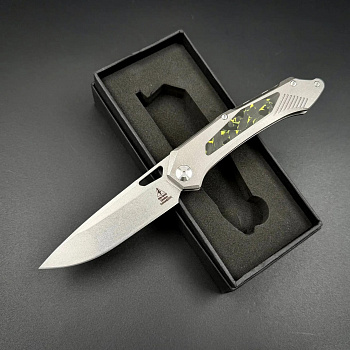 Складной нож Vigil n690co Titanium Carbon Fiber T107 Yellow Alpha Miu