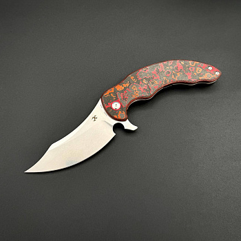 Складной нож Gilgamesh Kansept CPM S35VN MarsValley FatCarbon Fiber, Beat Blasted Titanium