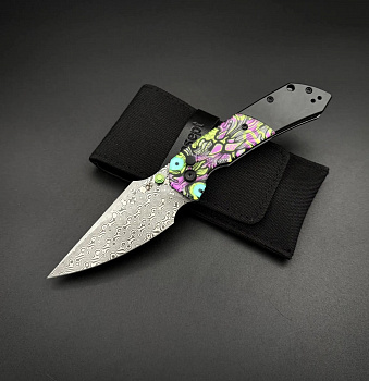 Складной нож Kansept Fenrir Damascus, PC with Purple Undead Print