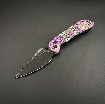 Складной нож Tenable Fenrir Blackwash 14C28N Jade G10 Purple Print