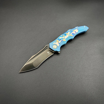 Складной нож Umbra Blue Terra N690CO Titanium DLC