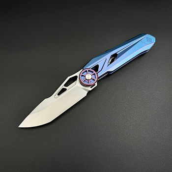 Складной нож Trigger CPM S125V Timascus Blue Titanium Alpha Miu